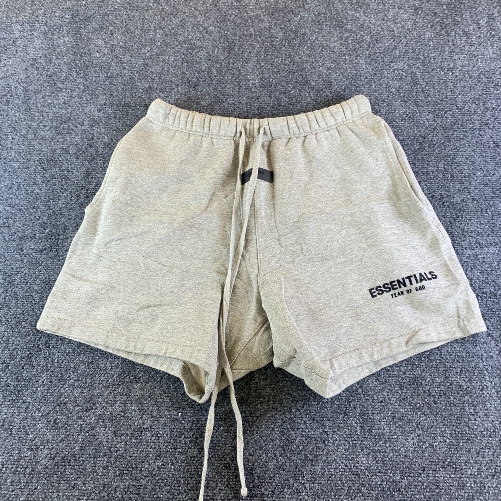 Essentials Fear of God Sweat Shorts Mens XS Gray Fleece Cotton Logo Drawstring